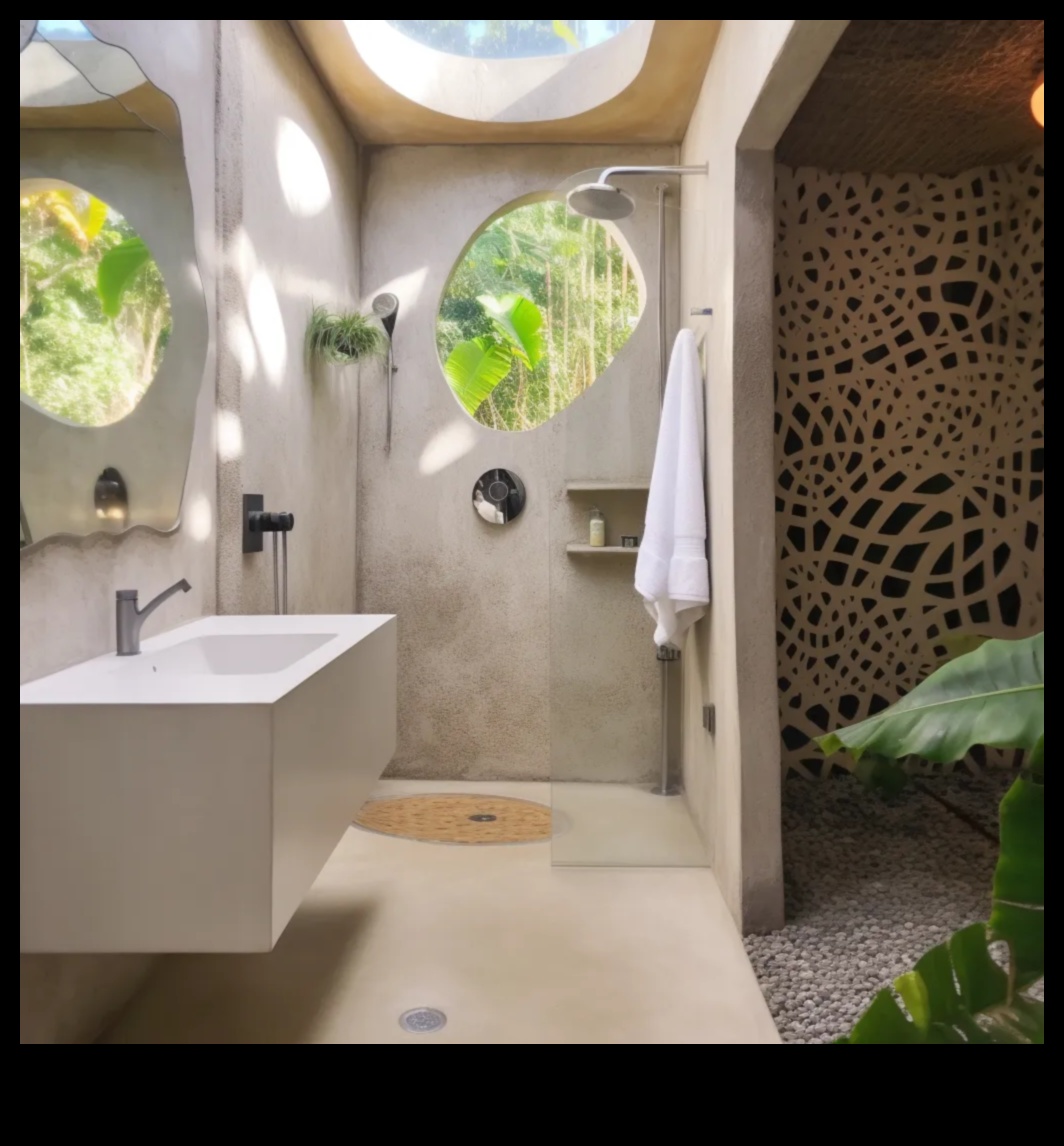 Canlı desenli Boho Banyo Dekoru